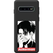 Чорний чохол BoxFace Samsung Galaxy S10 Plus (G975) Attack On Titan - Ackerman