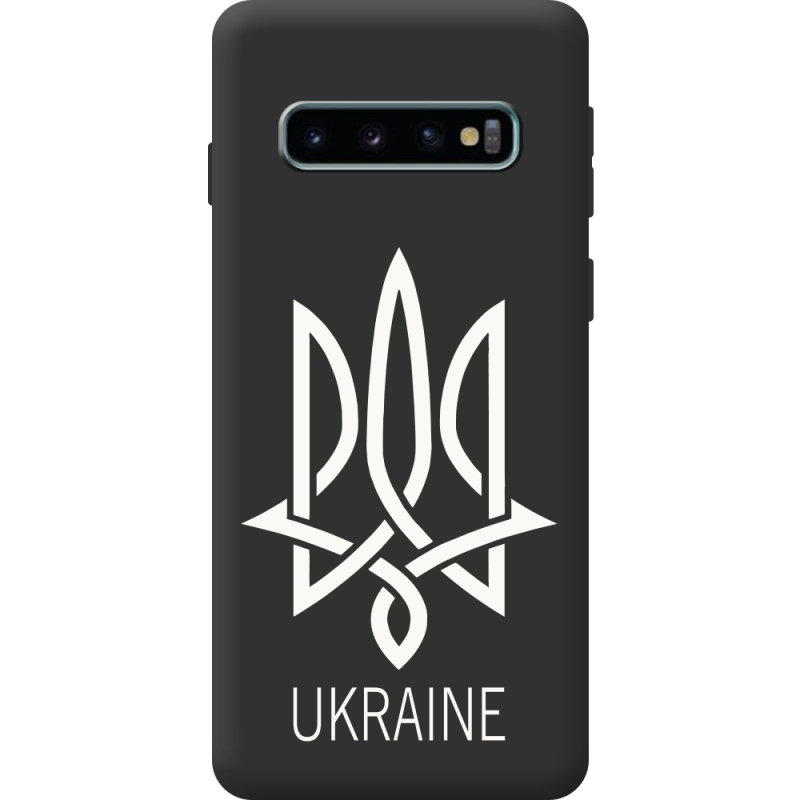 Чорний чохол BoxFace Samsung Galaxy S10 Plus (G975) Тризуб монограмма ukraine