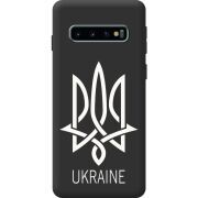 Чорний чохол BoxFace Samsung Galaxy S10 Plus (G975) Тризуб монограмма ukraine