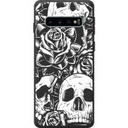 Чорний чохол BoxFace Samsung Galaxy S10 Plus (G975) Skull and Roses