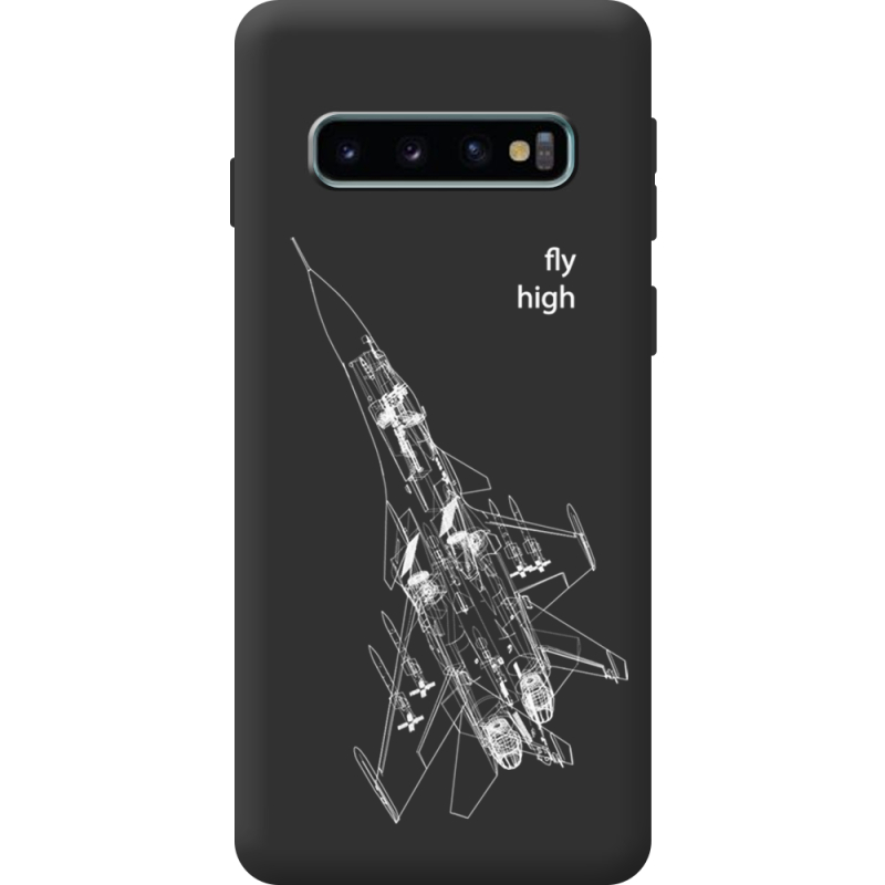 Чорний чохол BoxFace Samsung Galaxy S10 Plus (G975) Військовий літак