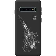 Чорний чохол BoxFace Samsung Galaxy S10 Plus (G975) Військовий літак