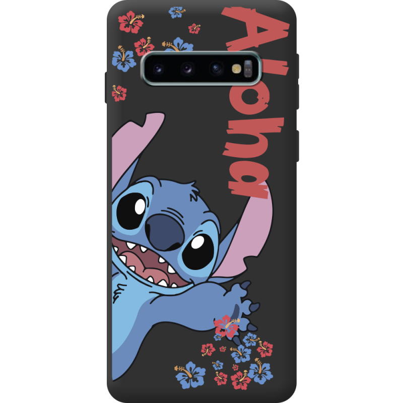 Чорний чохол BoxFace Samsung Galaxy S10 Plus (G975) Гавайський гість Stich