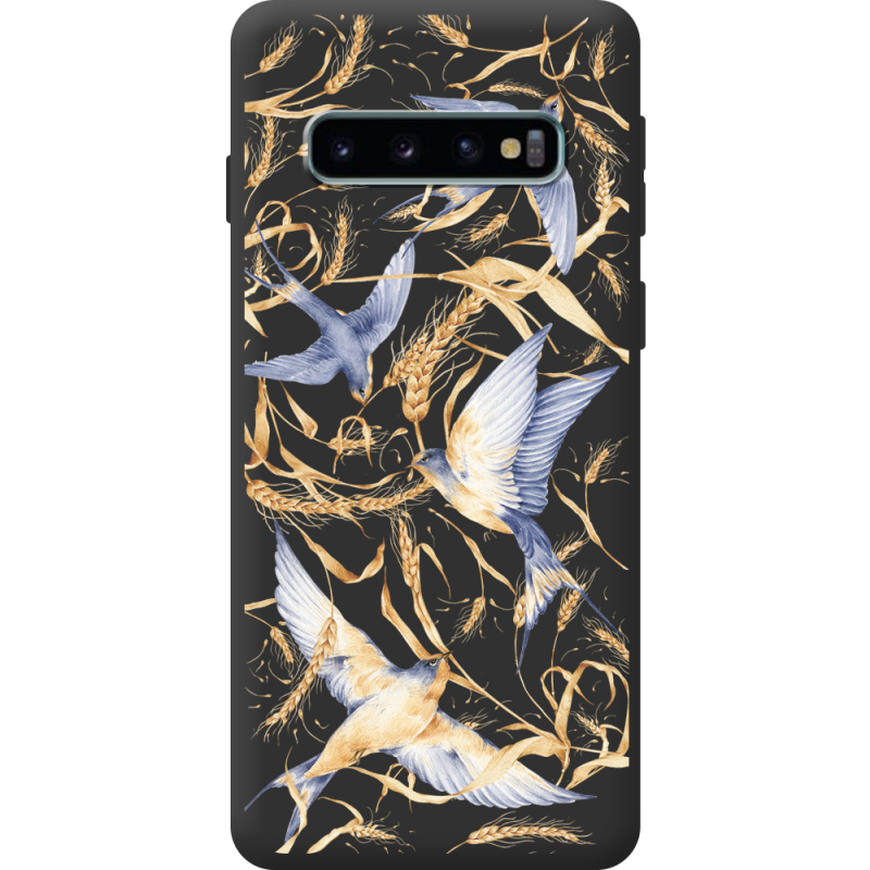 Чорний чохол BoxFace Samsung Galaxy S10 Plus (G975) Ластівки