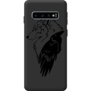 Чорний чохол BoxFace Samsung Galaxy S10 Plus (G975) Wolf and Raven