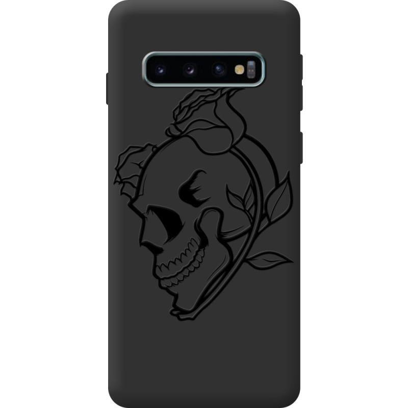 Чорний чохол BoxFace Samsung Galaxy S10 Plus (G975) Skull and Roses