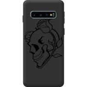 Чорний чохол BoxFace Samsung Galaxy S10 Plus (G975) Skull and Roses