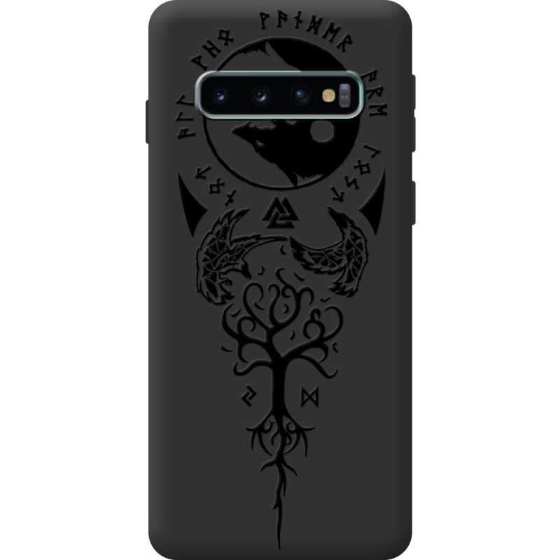 Чорний чохол BoxFace Samsung Galaxy S10 Plus (G975) Hugin and Munin