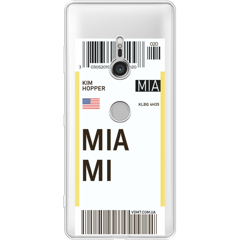 Прозрачный чехол Uprint Sony Xperia XZ3 H9436 Ticket Miami