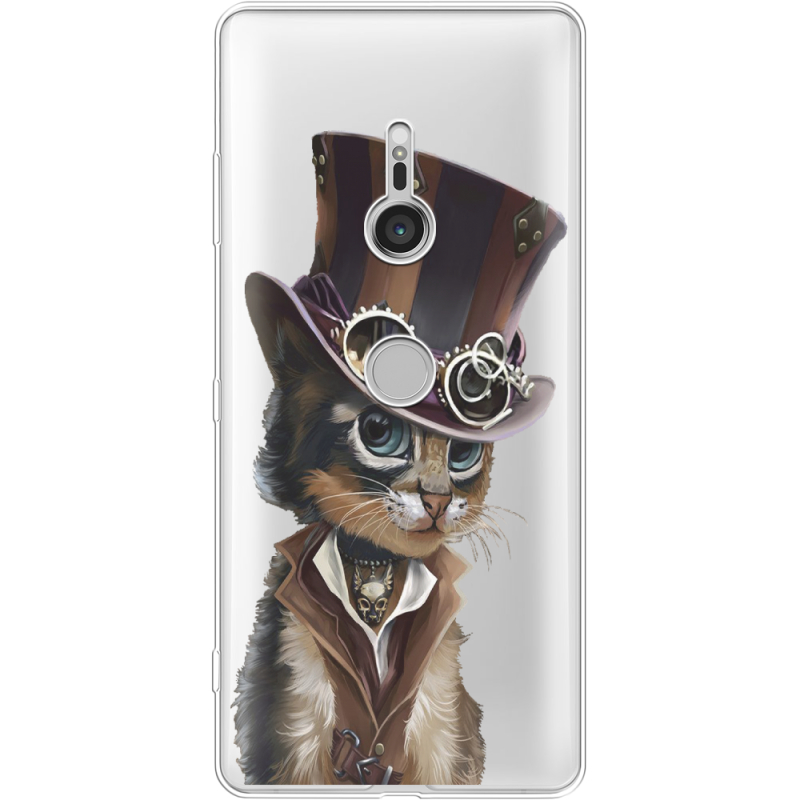 Прозрачный чехол Uprint Sony Xperia XZ3 H9436 Steampunk Cat