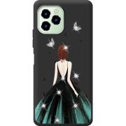 Чехол со стразами Oukitel C21 Pro Girl in the green dress