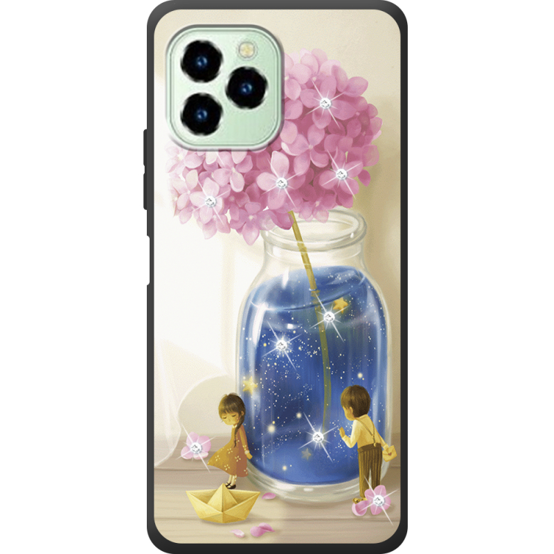 Чехол со стразами Oukitel C21 Pro Little Boy and Girl