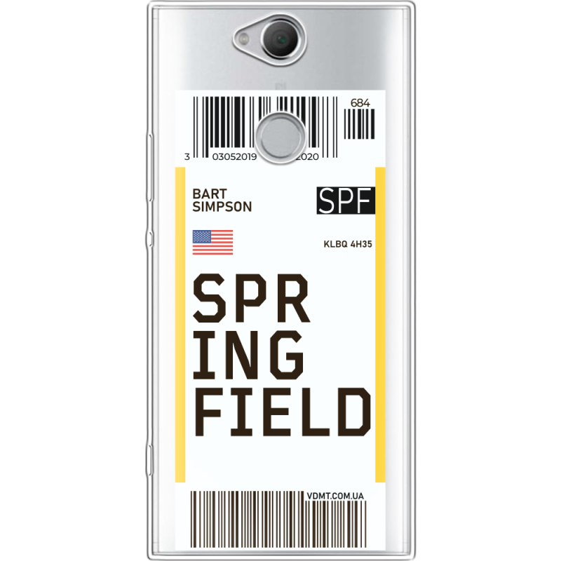 Прозрачный чехол Uprint Sony Xperia XA2 Plus H4413 Ticket Springfield