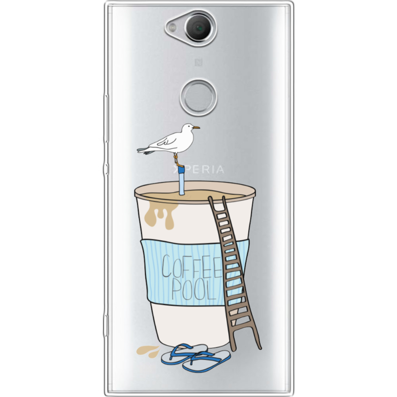 Прозрачный чехол Uprint Sony Xperia XA2 Plus H4413 Segull in Cofee Pool
