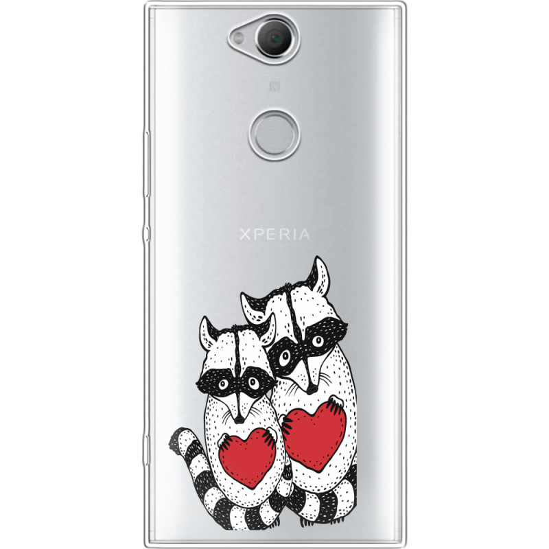 Прозрачный чехол Uprint Sony Xperia XA2 Plus H4413 Raccoons in love
