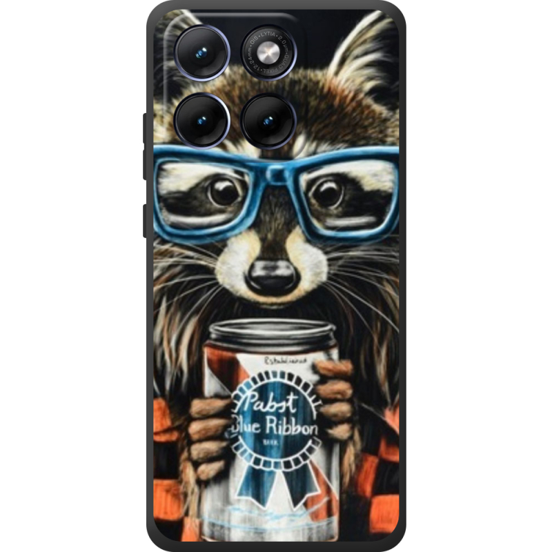 Чохол BoxFace Moto Edge 70 Fusion Енот с банкой