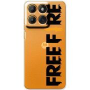 Прозорий чохол BoxFace Moto Edge 70 Fusion Free Fire Black Logo