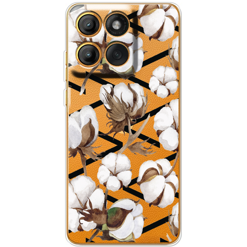 Прозорий чохол BoxFace Moto Edge 70 Fusion Cotton flowers