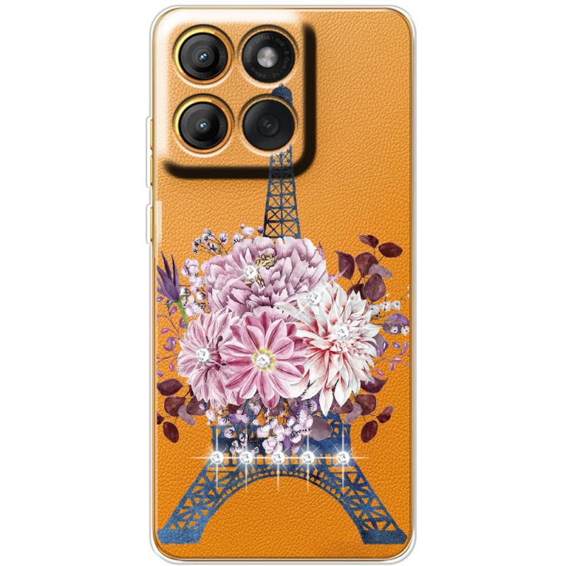 Чохол зі стразами Moto Edge 70 Fusion Eiffel Tower