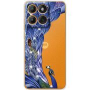 Чохол зі стразами Moto Edge 70 Fusion Peafowl