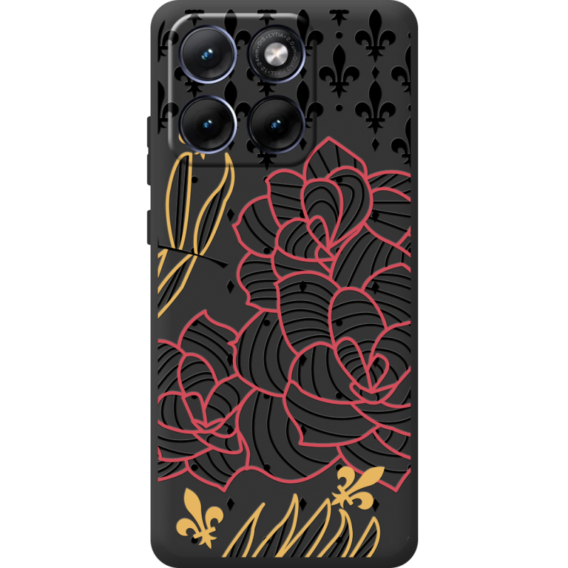 Чорний чохол BoxFace Moto Edge 70 Fusion FranceFlowers