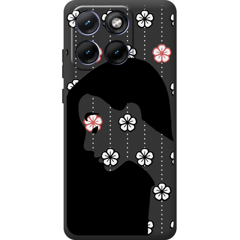 Чорний чохол BoxFace Moto Edge 70 Fusion Flower Hair