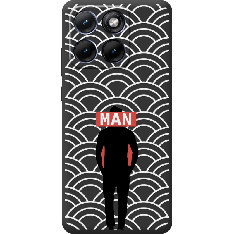 Чорний чохол BoxFace Moto Edge 70 Fusion Man Pattern