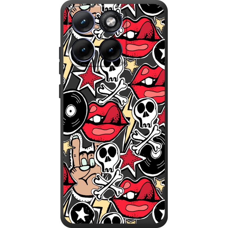 Чорний чохол BoxFace Moto Edge 70 Fusion Rock Graffiti