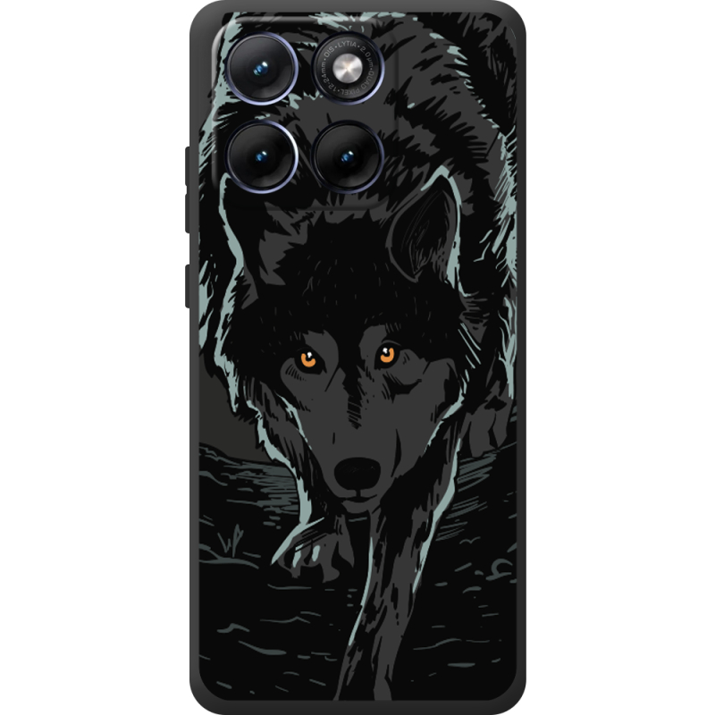 Чорний чохол BoxFace Moto Edge 70 Fusion Wolf