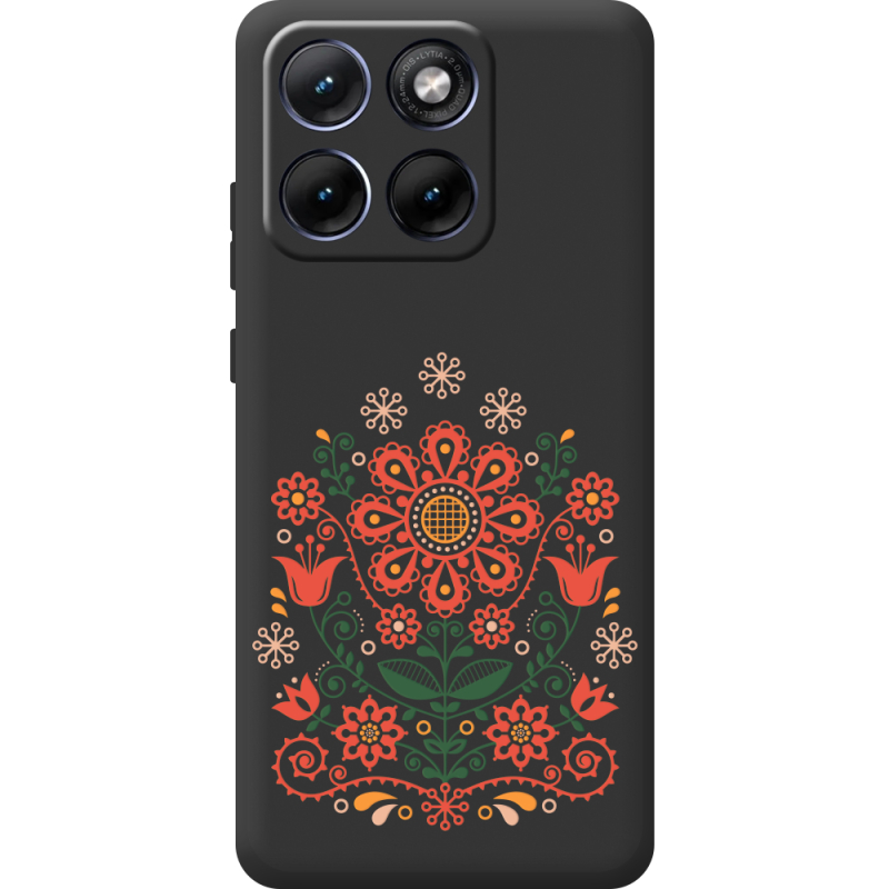 Чорний чохол BoxFace Moto Edge 70 Fusion Ukrainian Ornament