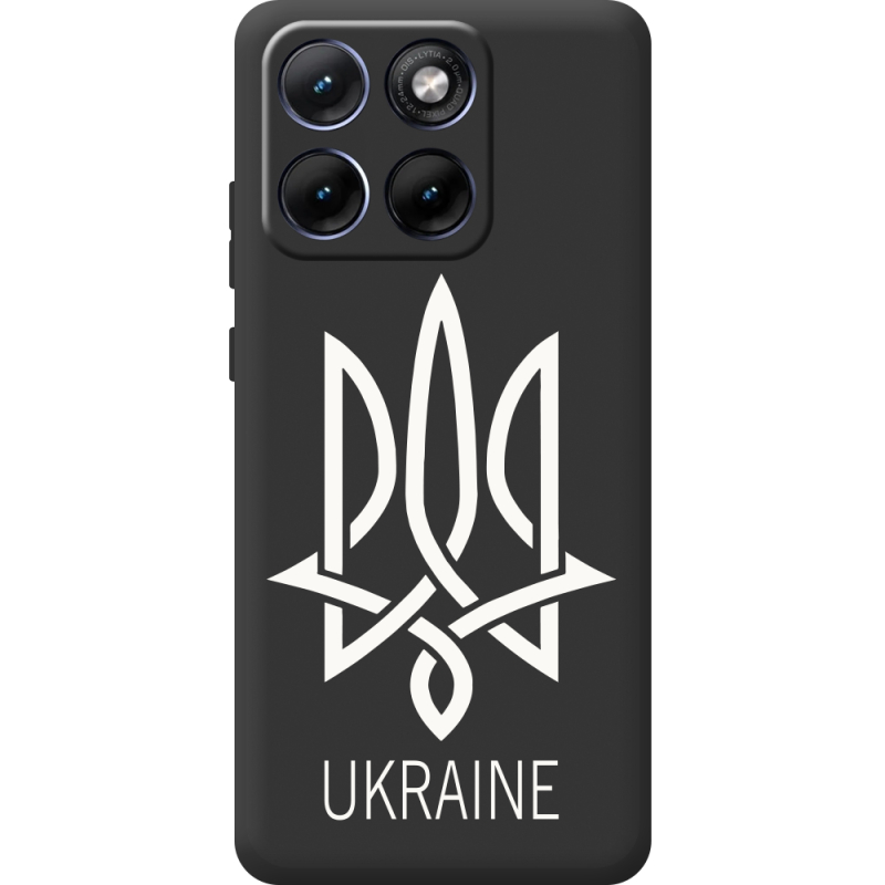 Чорний чохол BoxFace Moto Edge 70 Fusion Тризуб монограмма ukraine