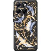 Чорний чохол BoxFace Moto Edge 70 Fusion Ластівки