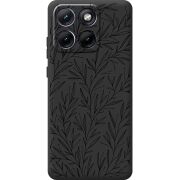 Чорний чохол BoxFace Moto Edge 70 Fusion Leaves