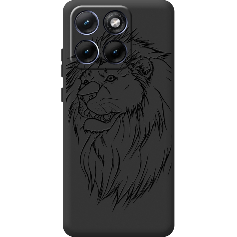 Чорний чохол BoxFace Moto Edge 70 Fusion Lion