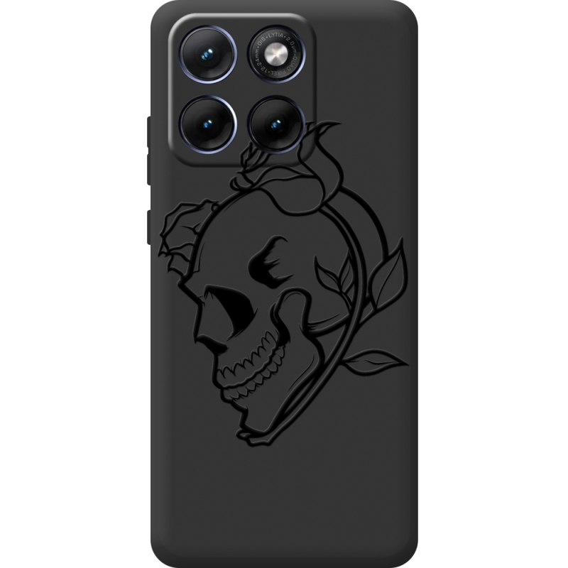 Чорний чохол BoxFace Moto Edge 70 Fusion Skull and Roses
