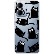 Прозорий чохол BoxFace Xiaomi Redmi 15A с 3D-глазками Black Kitty