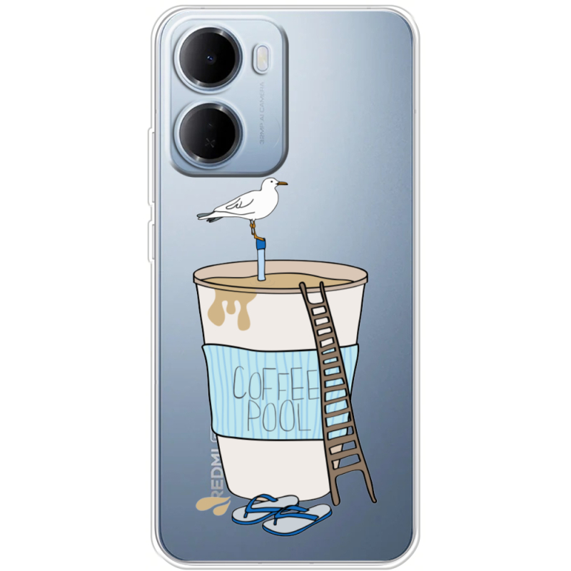 Прозорий чохол BoxFace Xiaomi Redmi 15A Segull in Cofee Pool