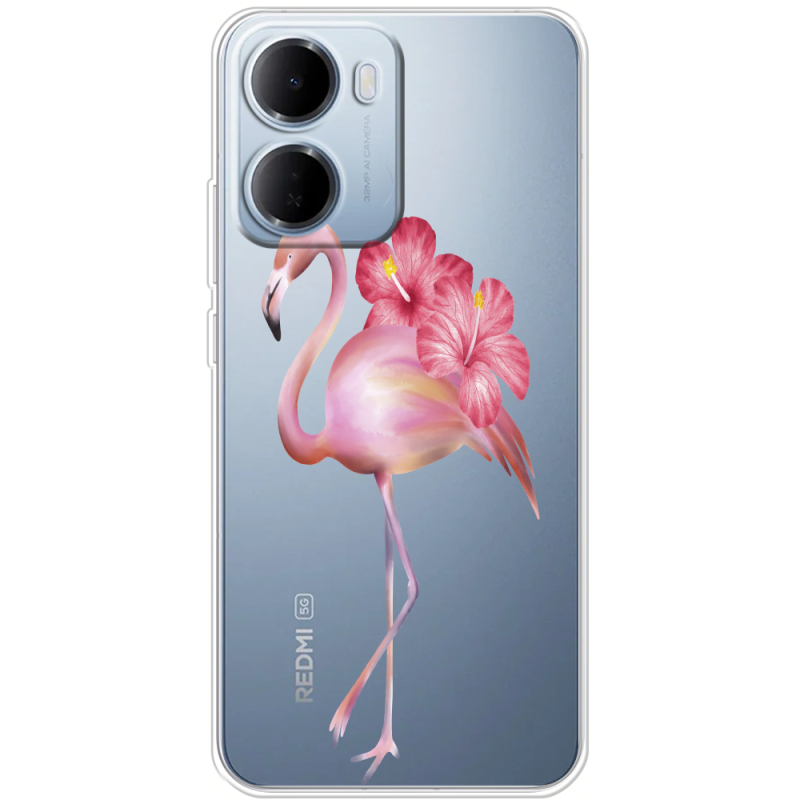 Прозорий чохол BoxFace Xiaomi Redmi 15A Floral Flamingo