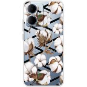 Прозорий чохол BoxFace Xiaomi Redmi 15A Cotton flowers
