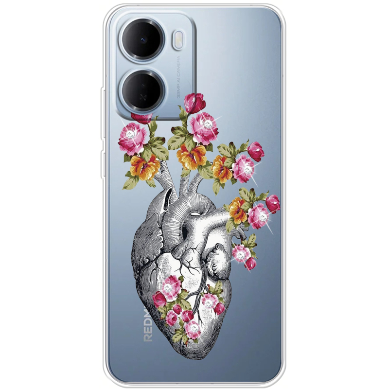 Чохол зі стразами Xiaomi Redmi 15A Heart