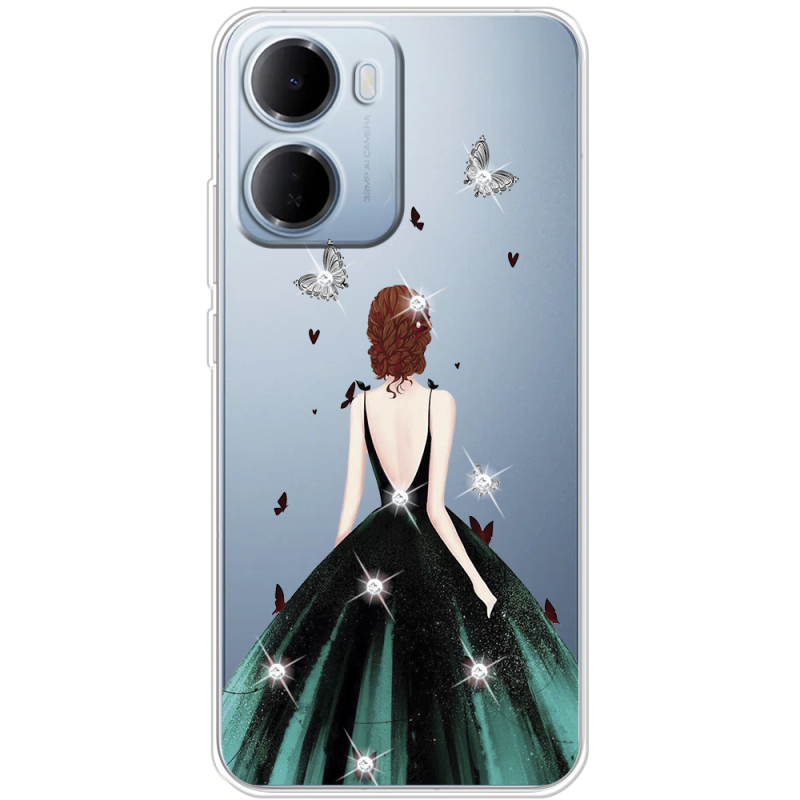 Чохол зі стразами Xiaomi Redmi 15A Girl in the green dress