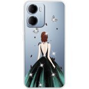Чохол зі стразами Xiaomi Redmi 15A Girl in the green dress