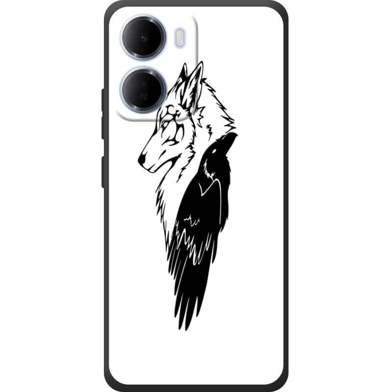 Чорний чохол BoxFace Xiaomi Redmi 15A Wolf and Raven