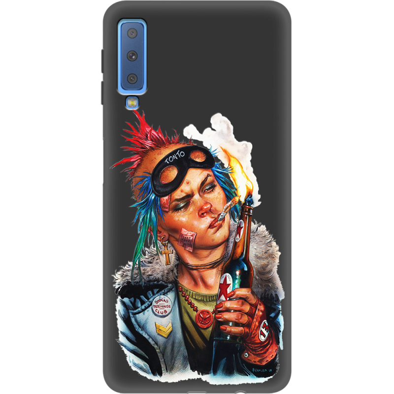 Черный чехол Uprint Samsung A750 Galaxy A7 2018 Tanker Girl