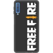 Черный чехол Uprint Samsung A750 Galaxy A7 2018 Free Fire White Logo
