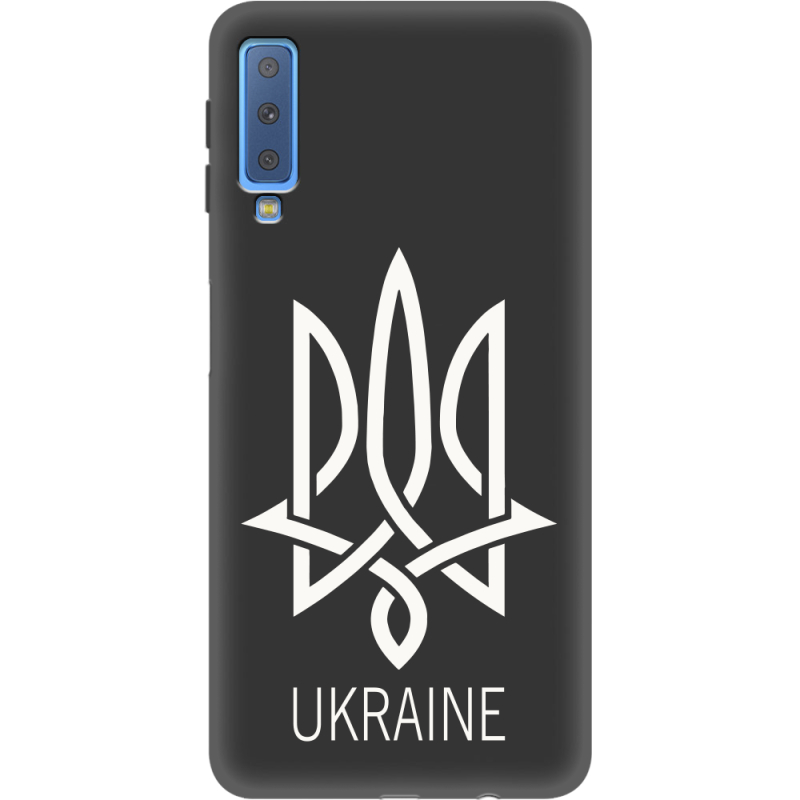 Черный чехол Uprint Samsung A750 Galaxy A7 2018 Тризуб монограмма ukraine