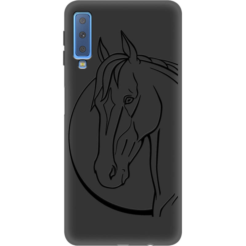 Черный чехол Uprint Samsung A750 Galaxy A7 2018 Horse