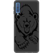 Черный чехол Uprint Samsung A750 Galaxy A7 2018 Grizzly Bear