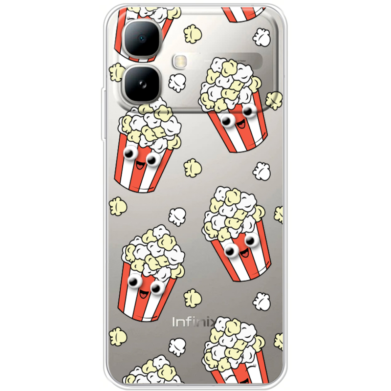 Прозорий чохол BoxFace Infinix Smart 20 с 3D-глазками Popcorn