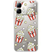 Прозорий чохол BoxFace Infinix Smart 20 с 3D-глазками Popcorn